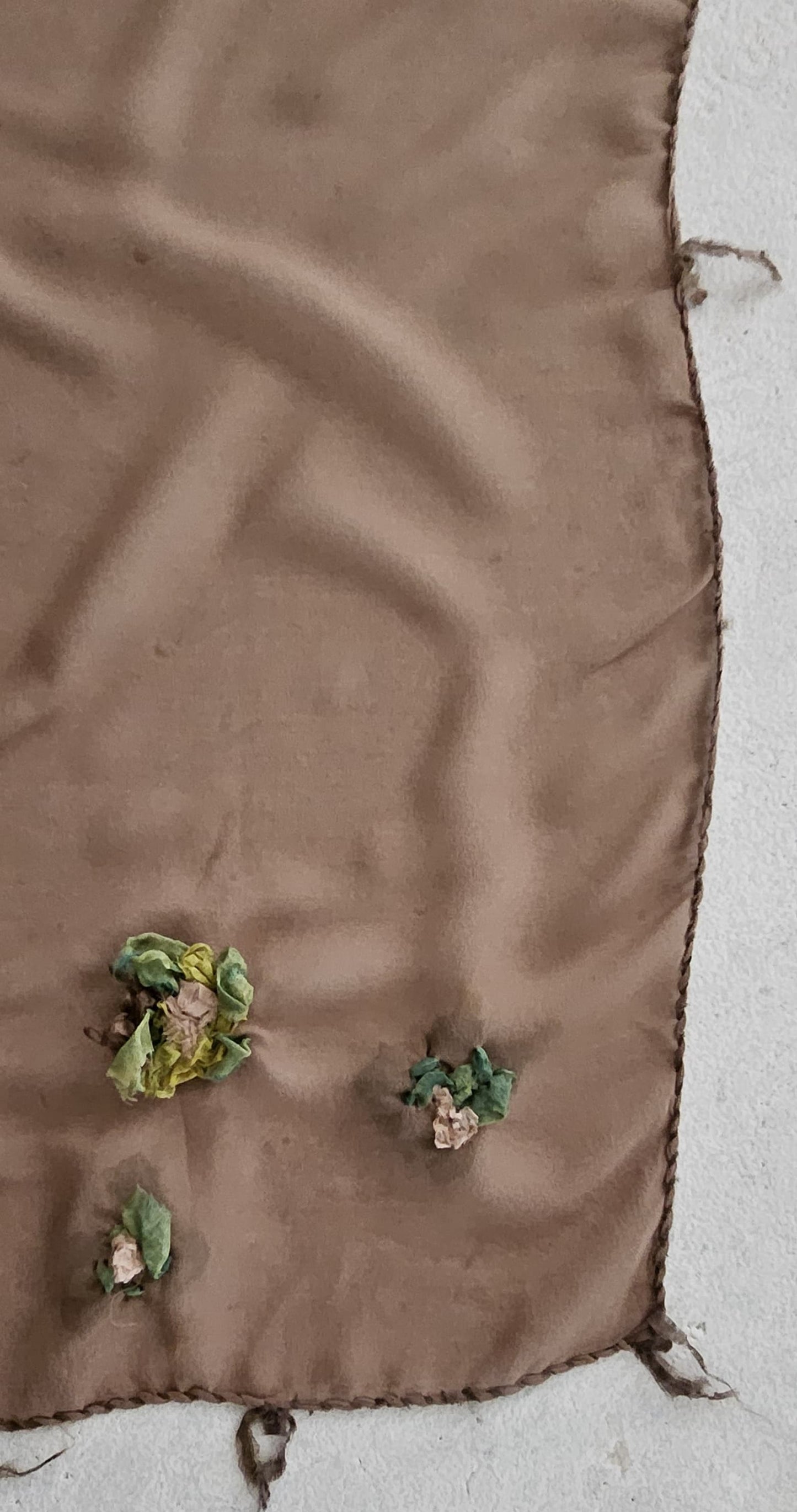Scarf Brown Embroidered