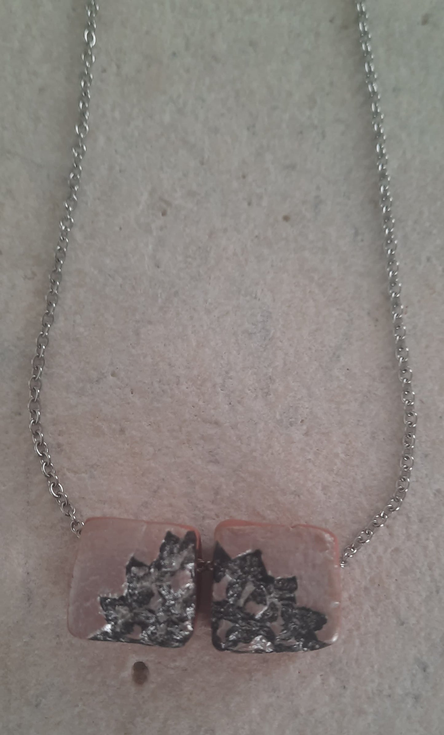 Jewel necklace silver 2 Element Lace