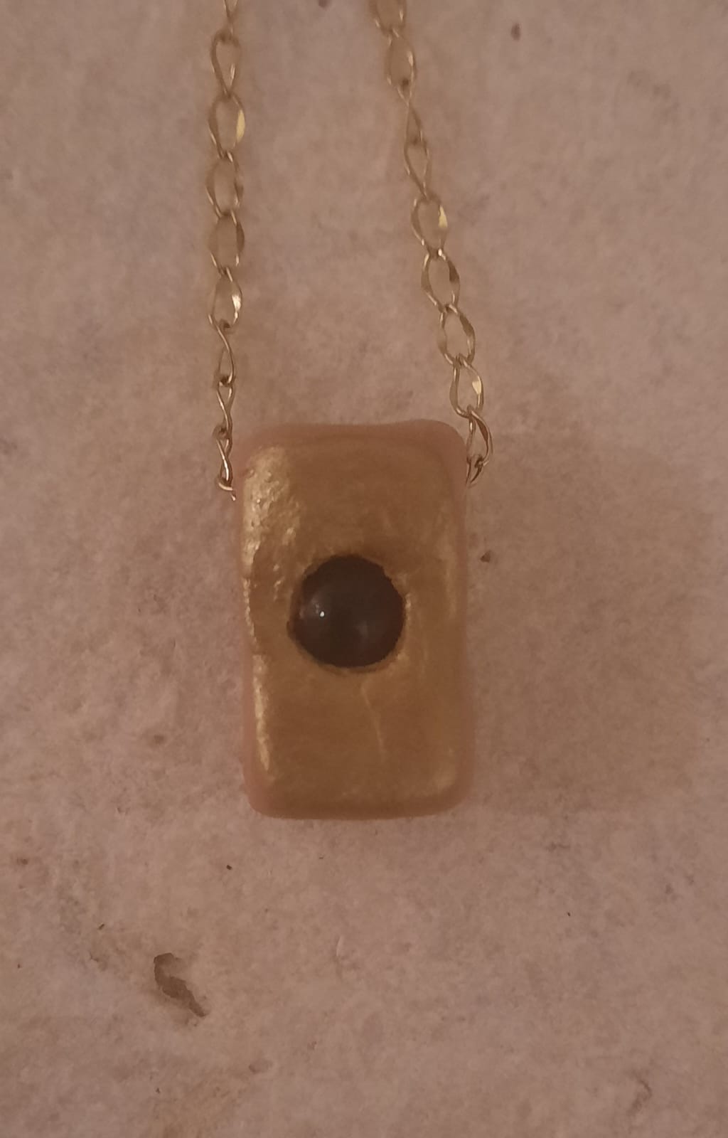 Jewel necklace Obsidian pendent gold